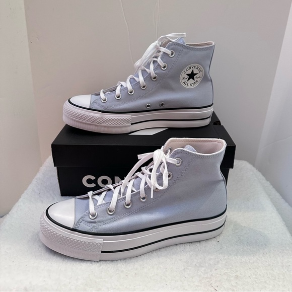 Converse Shoes - Converse Platform High-Top Sneakers in Light blue and White